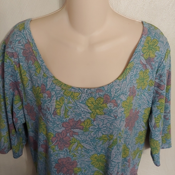 LuLaRoe Gray Blue Floral Nicole Dress Size Womens 3XL 26-28 NEW - Picture 4 of 10